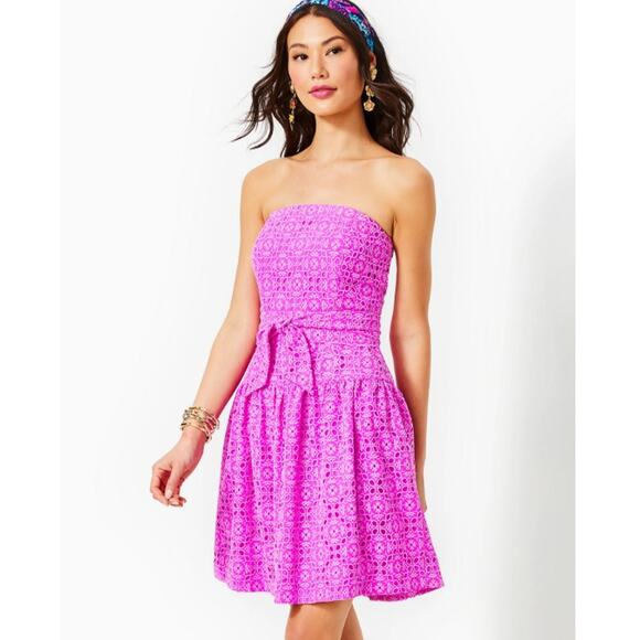 Akela Strapless Fit and Flare Minidress in Orchid by Lily Pullitzer NWT - Picture 8 of 8